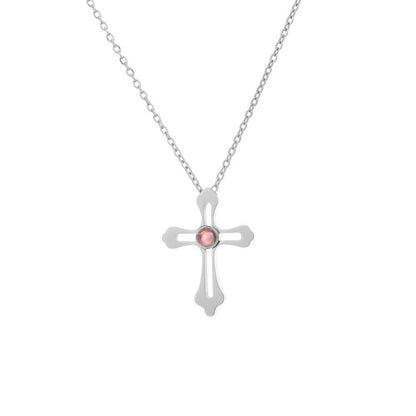 Photo Projection Cross Necklace