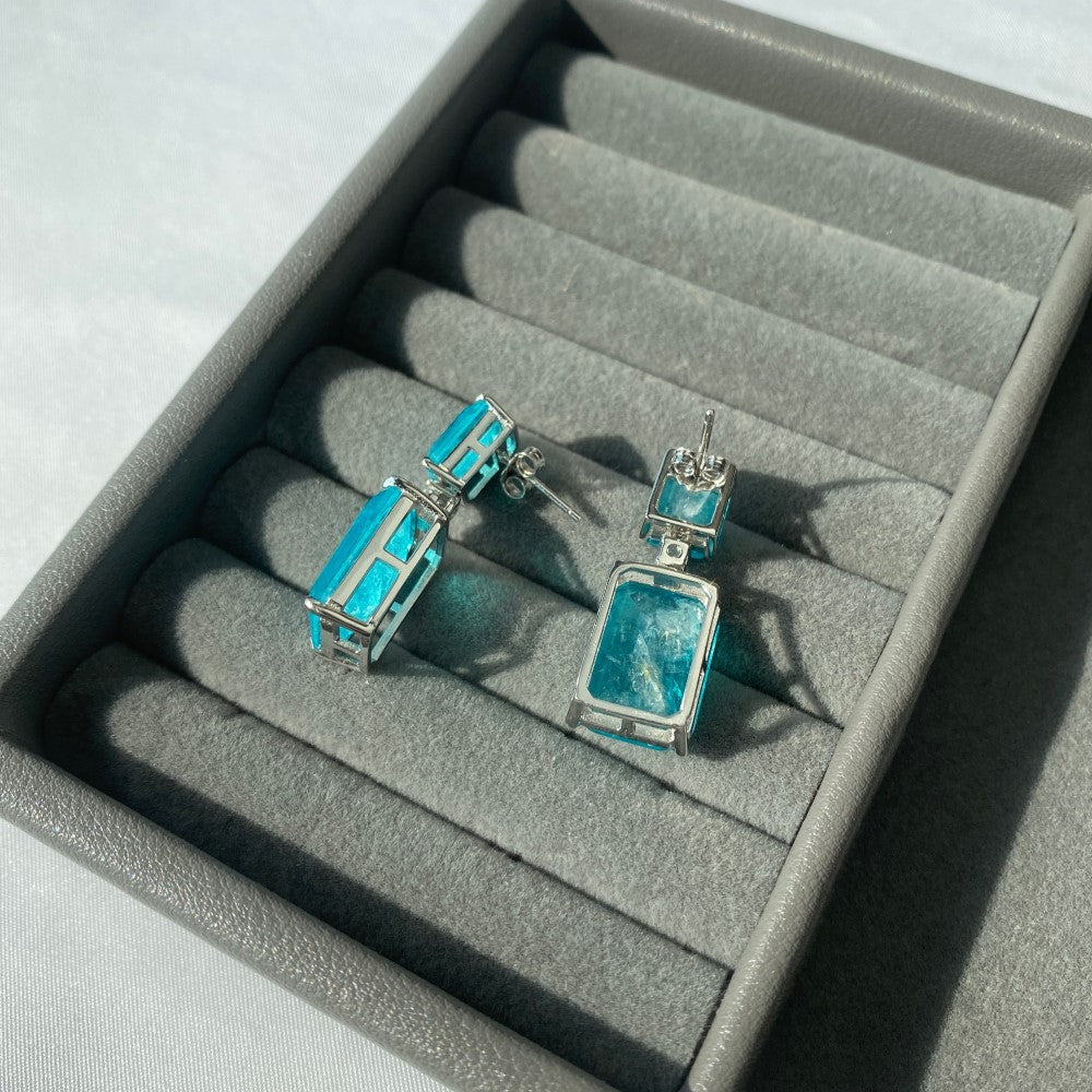 Pendientes azul claro de alta gama