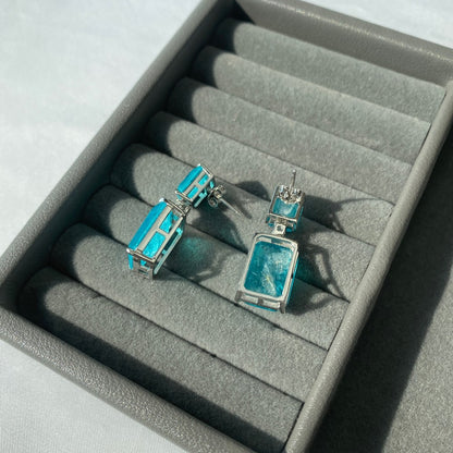Pendientes azul claro de alta gama