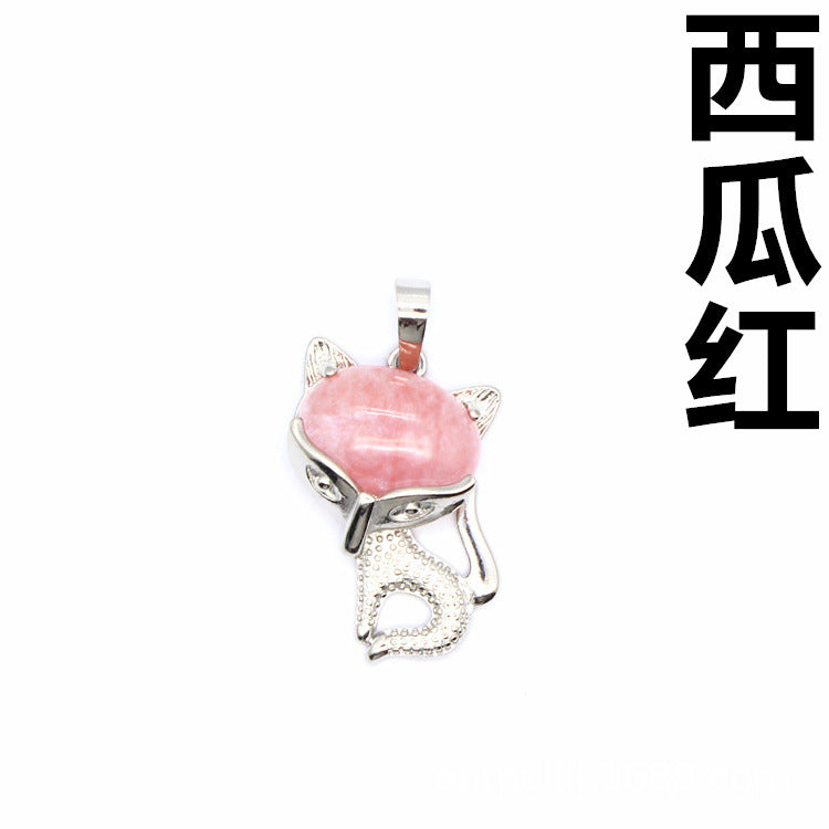 Ancient style little fox crystal pendant