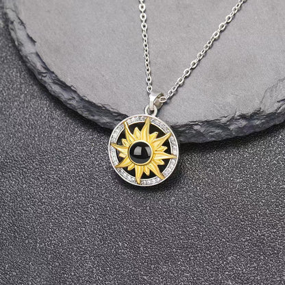 Photo projection sunflower necklace