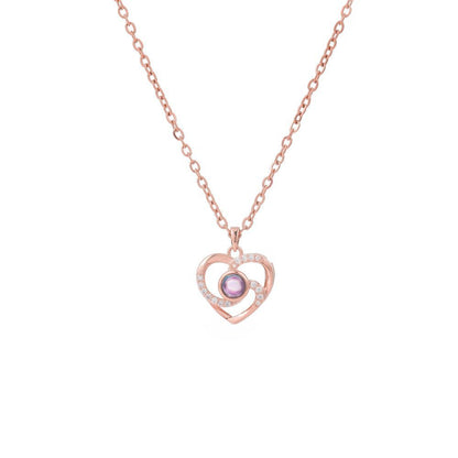 Photo Projection Heart Necklace