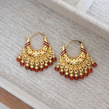 Exquisitos pendientes de borlas antiguos orientales