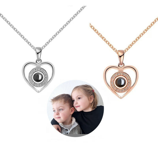 Photo Projection Heart Necklace