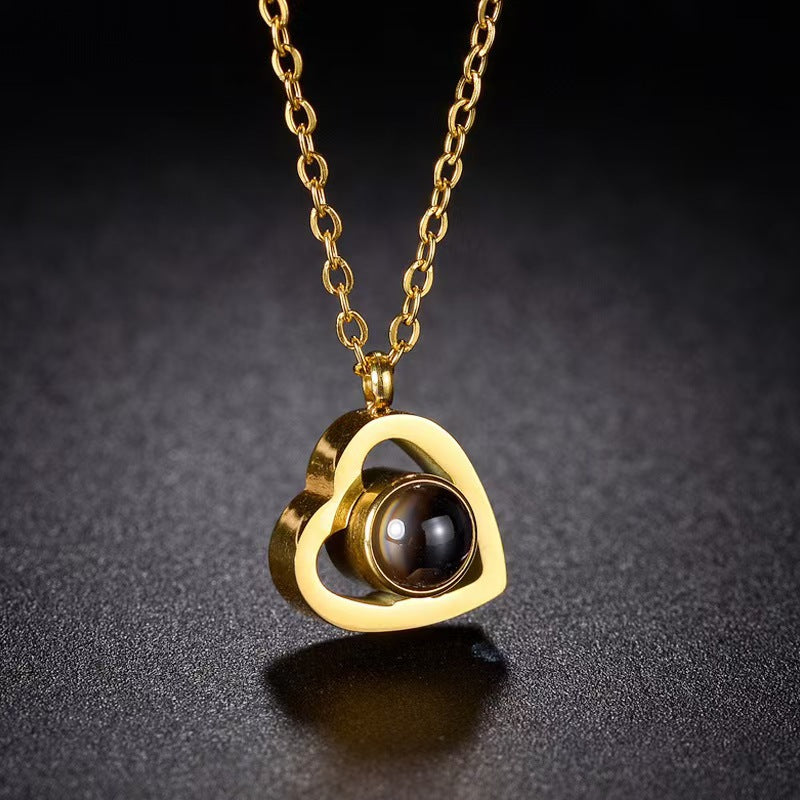 Photo Projection Heart Necklace