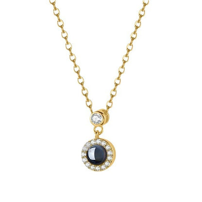 Photo projection zircon necklace