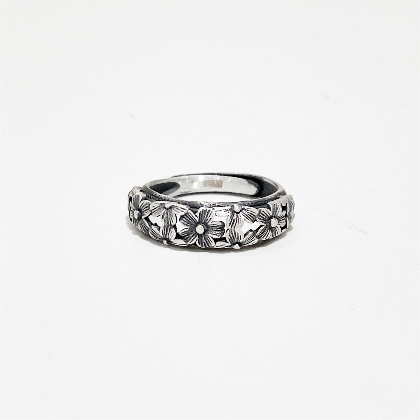 Vintage Flower Sterling Silver Ring
