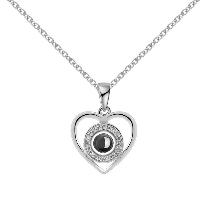 Photo Projection Heart Necklace