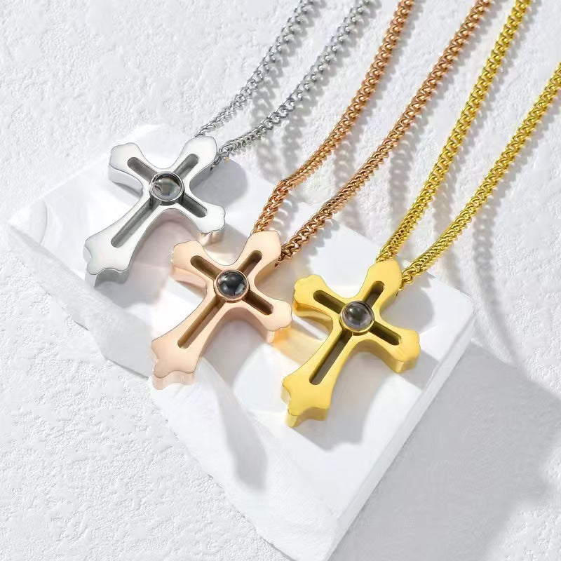 Photo projection pendant necklace