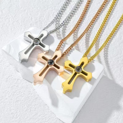 Photo projection pendant necklace