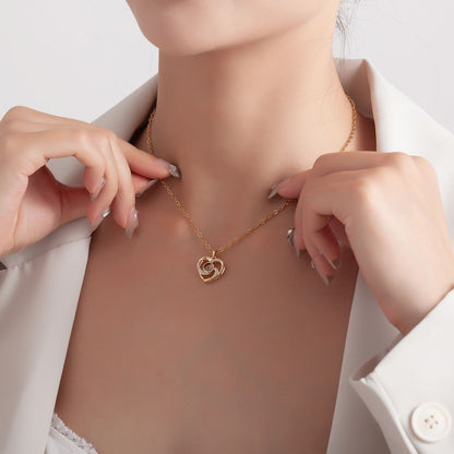 Photo Projection Heart Necklace