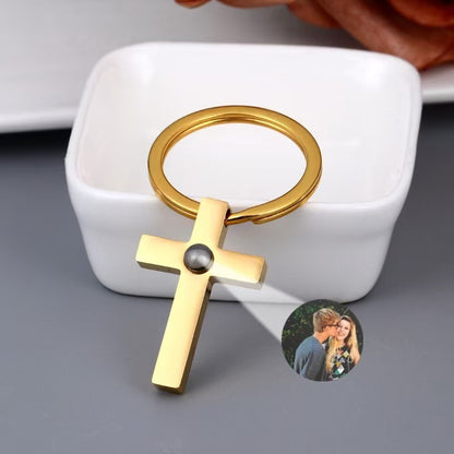 Photo Projection Cross Necklace