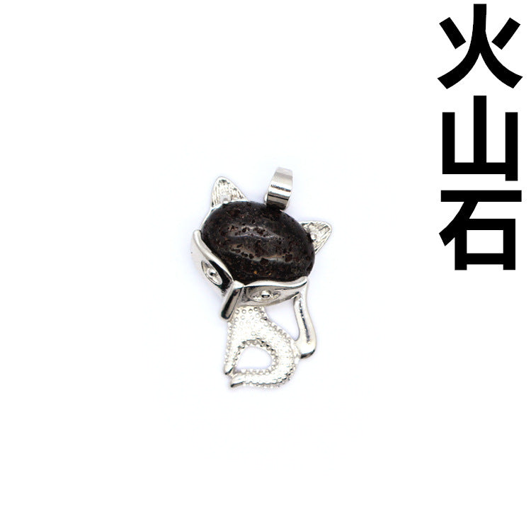 Ancient style little fox crystal pendant