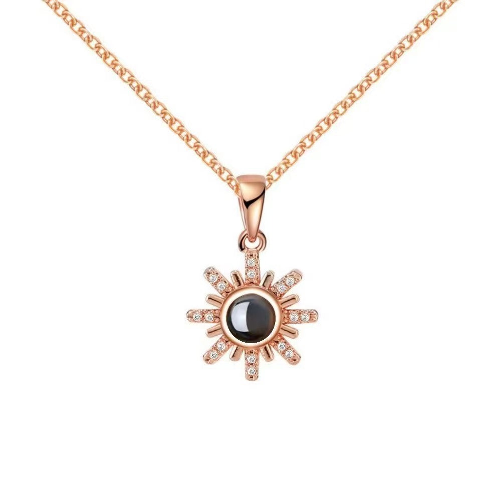 Photo Projection Snowflake Necklace