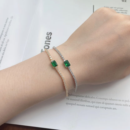 Pulsera de tenis de lujo con circonita esmeralda