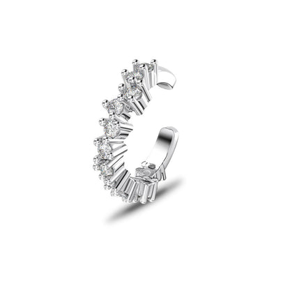 Clips para orejas de circonitas brillantes, modernos y personalizados.