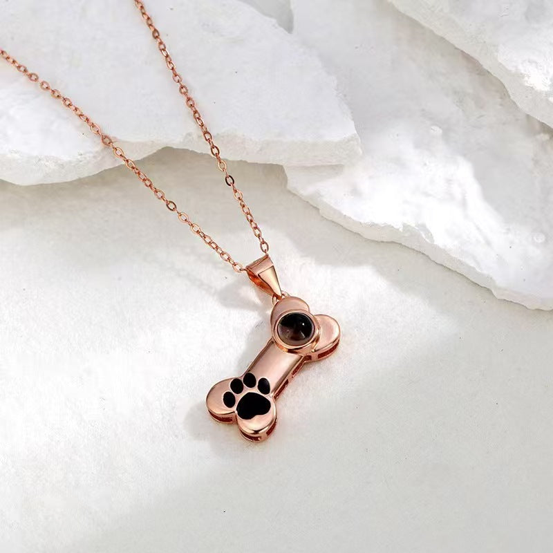 Photo projection pendant necklace