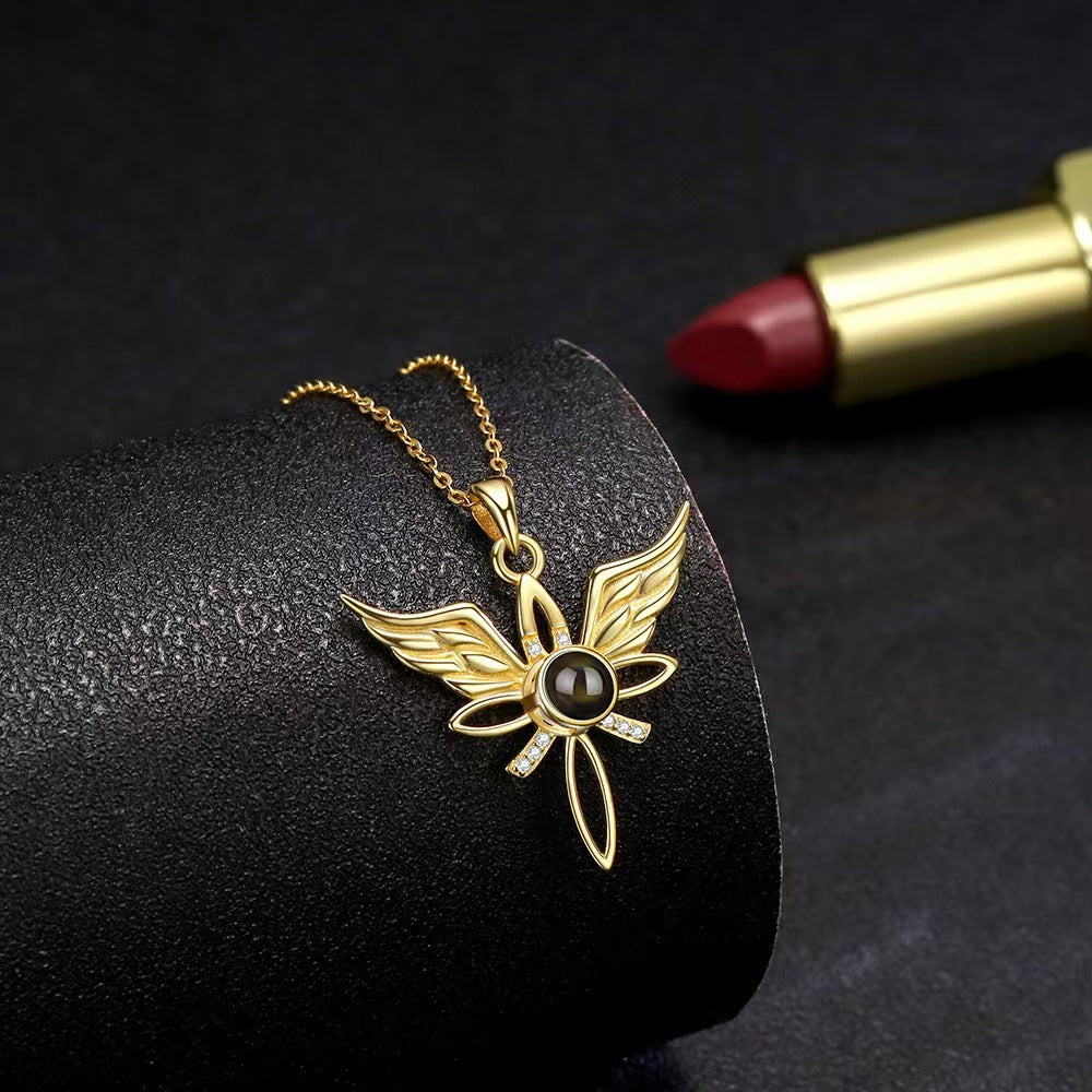 Angel Wings Photo Projection Necklace