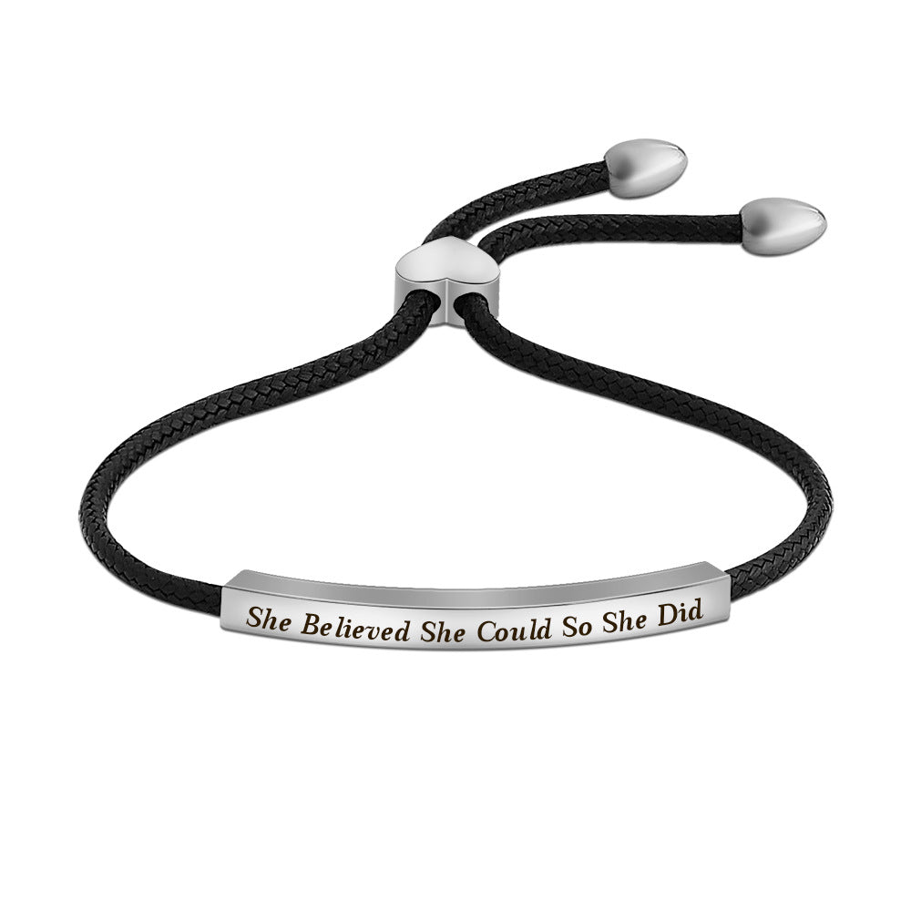 DIY engraved cube pendant bracelet