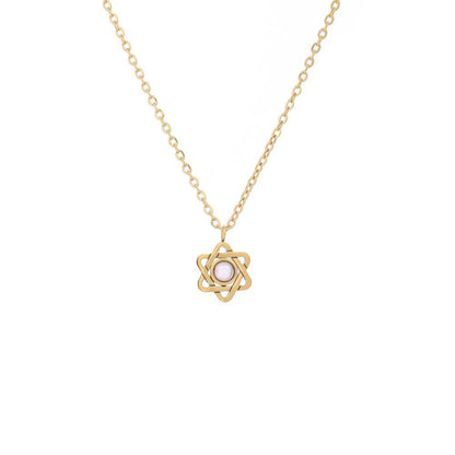 Photo projection six-pointed star necklace