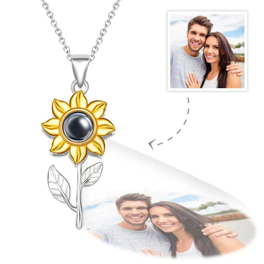 Photo Projection Sunflower Necklace