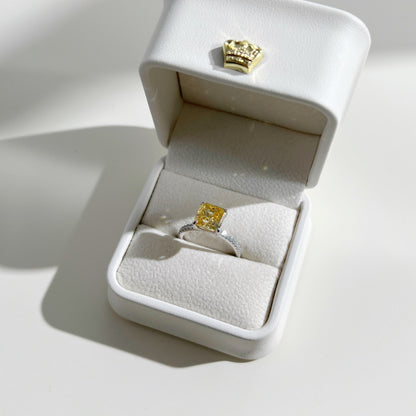 Anillo de circonita con corte de flor de hielo clásico y moderno