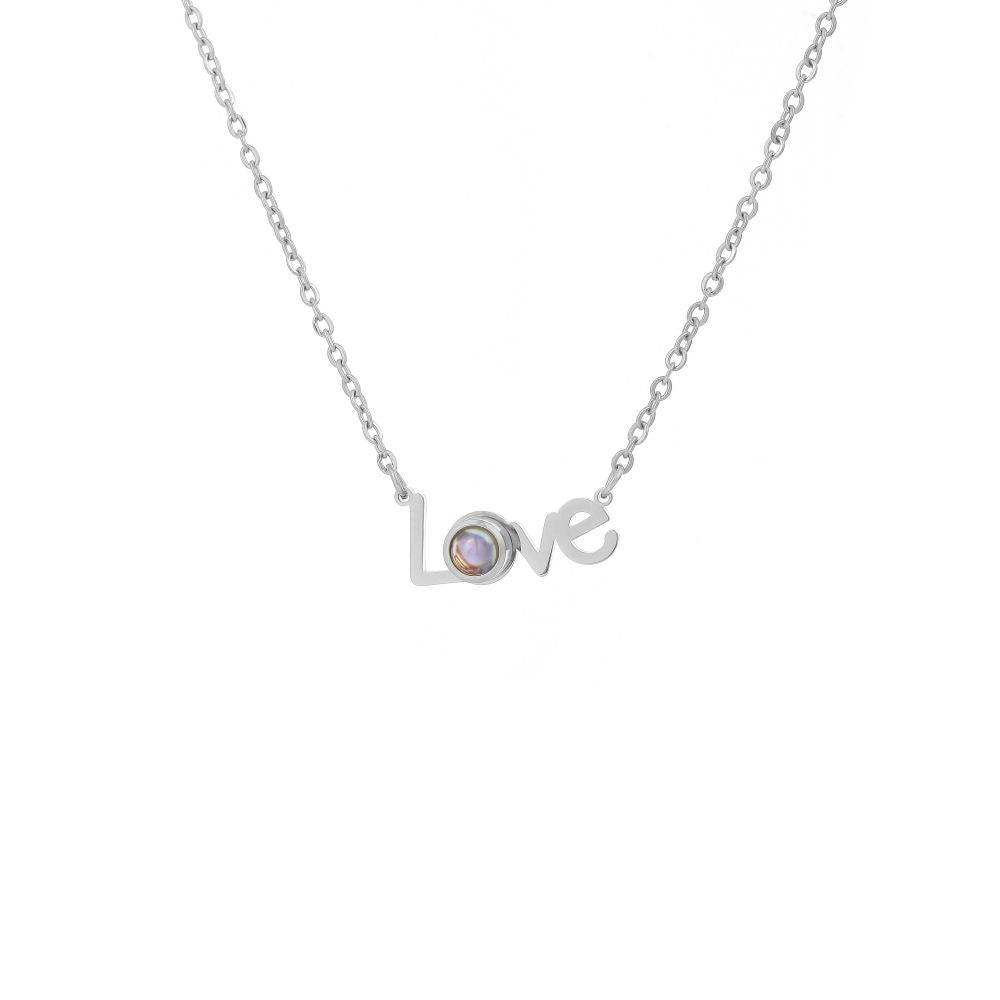 Photo projection letter necklace