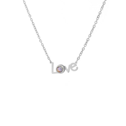 Photo projection letter necklace