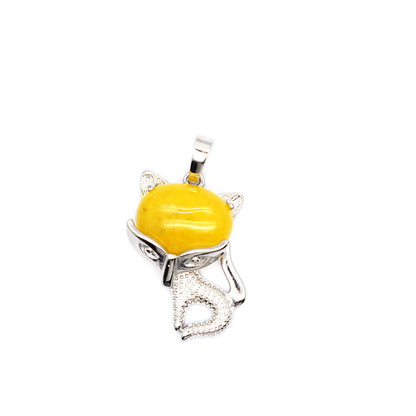 Ancient style little fox crystal pendant