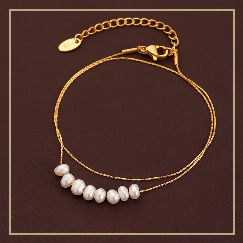 Collar de perlas naturales de agua dulce de lujo para mujer
