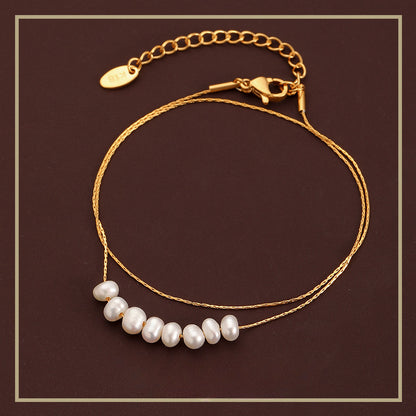 Collar de perlas naturales de agua dulce de lujo para mujer