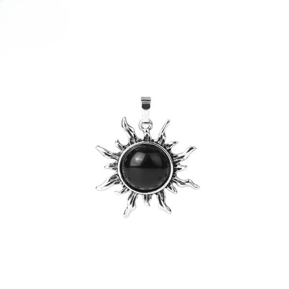 Vintage Amethyst Sunflower Pendant