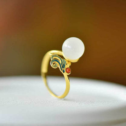 S925 Silver Inlaid Nephrite "Complete Perfection" Enamel Jewelry Set