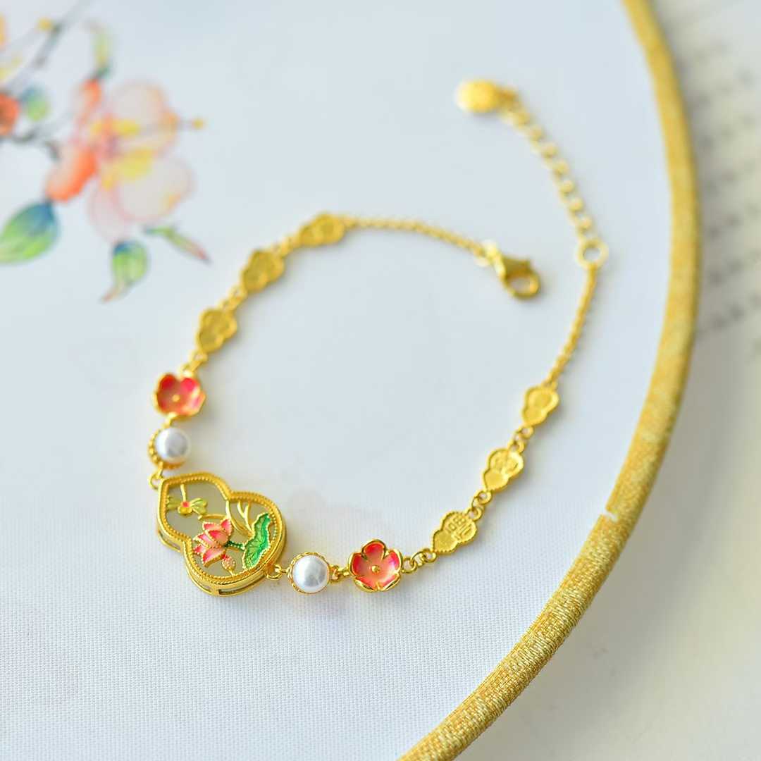 S925 Silver Inlaid Hetian Nephrite "Butterfly-Lover & Gourd" Jewelry Set