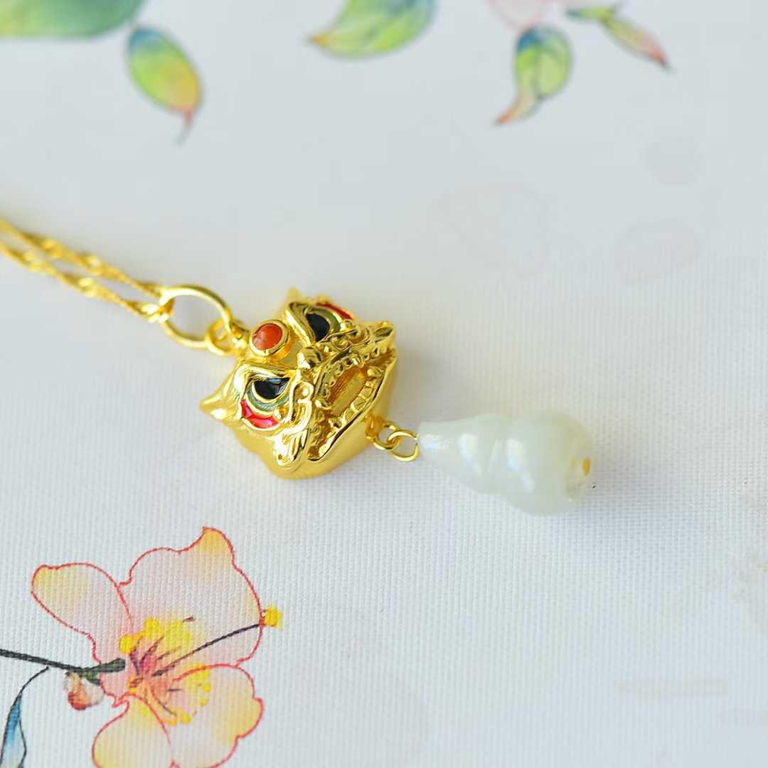 925 Silver Inlaid Hetian Nephrite "Blessings, Emoluments & Lifetime Prosperity, All Wishes Come True" Pendant