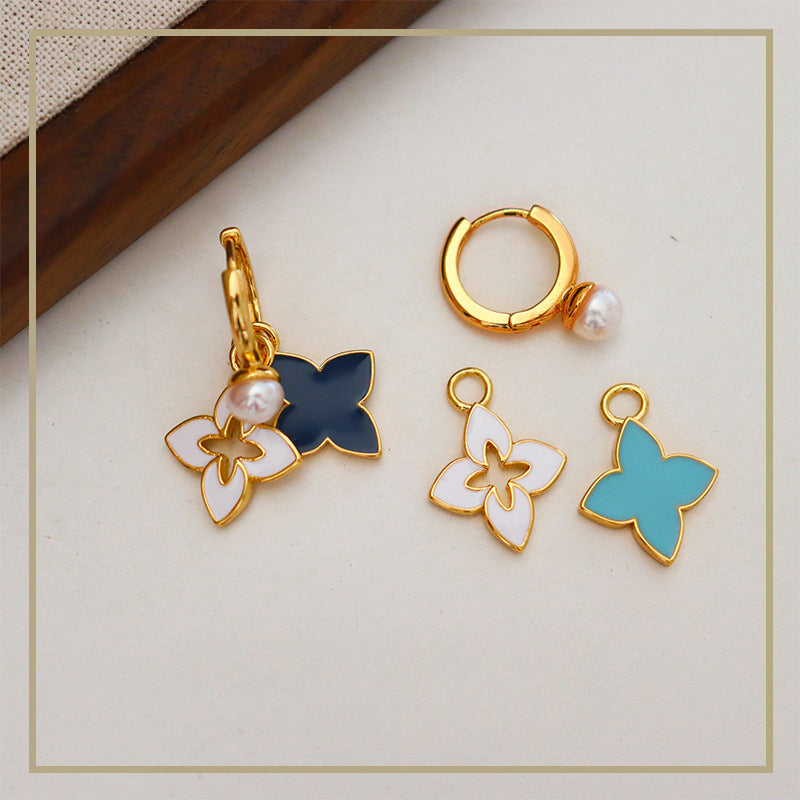 Pendientes multiusos personalizados de trébol de cuatro hojas