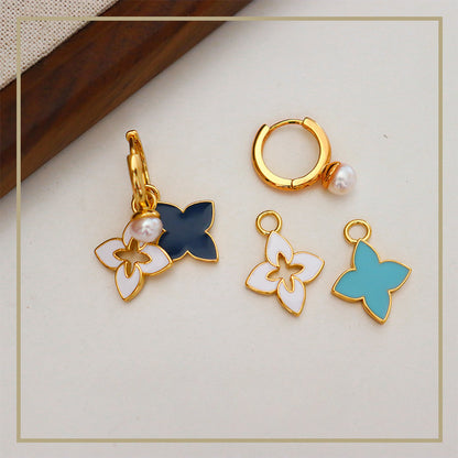 Pendientes multiusos personalizados de trébol de cuatro hojas