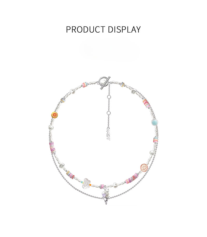 Hermoso collar de color caramelo 