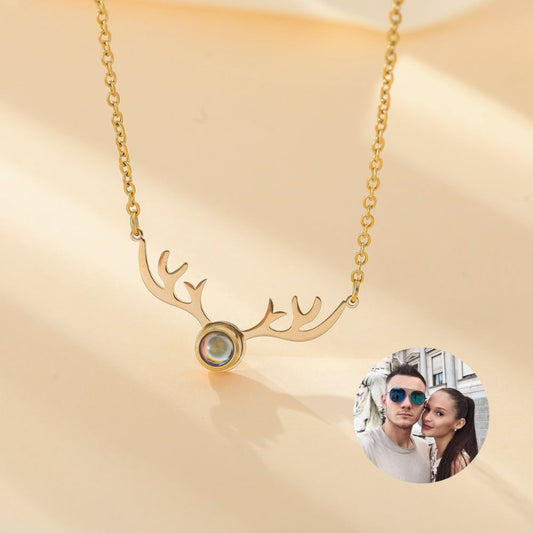 Photo projection antler necklace