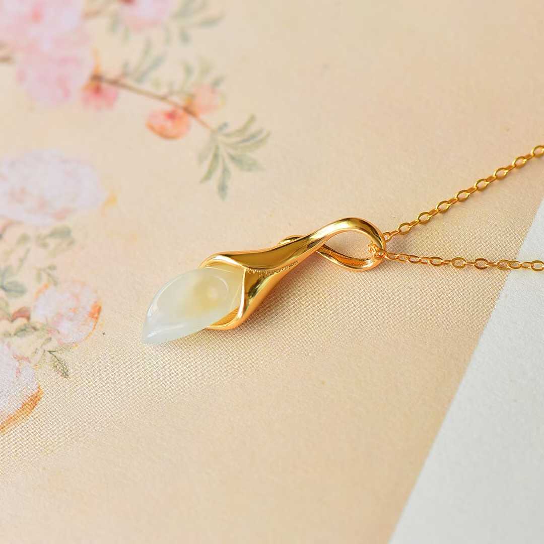 Ancient-Style Silver Inlaid Nephrite Rose Three-Piece Set