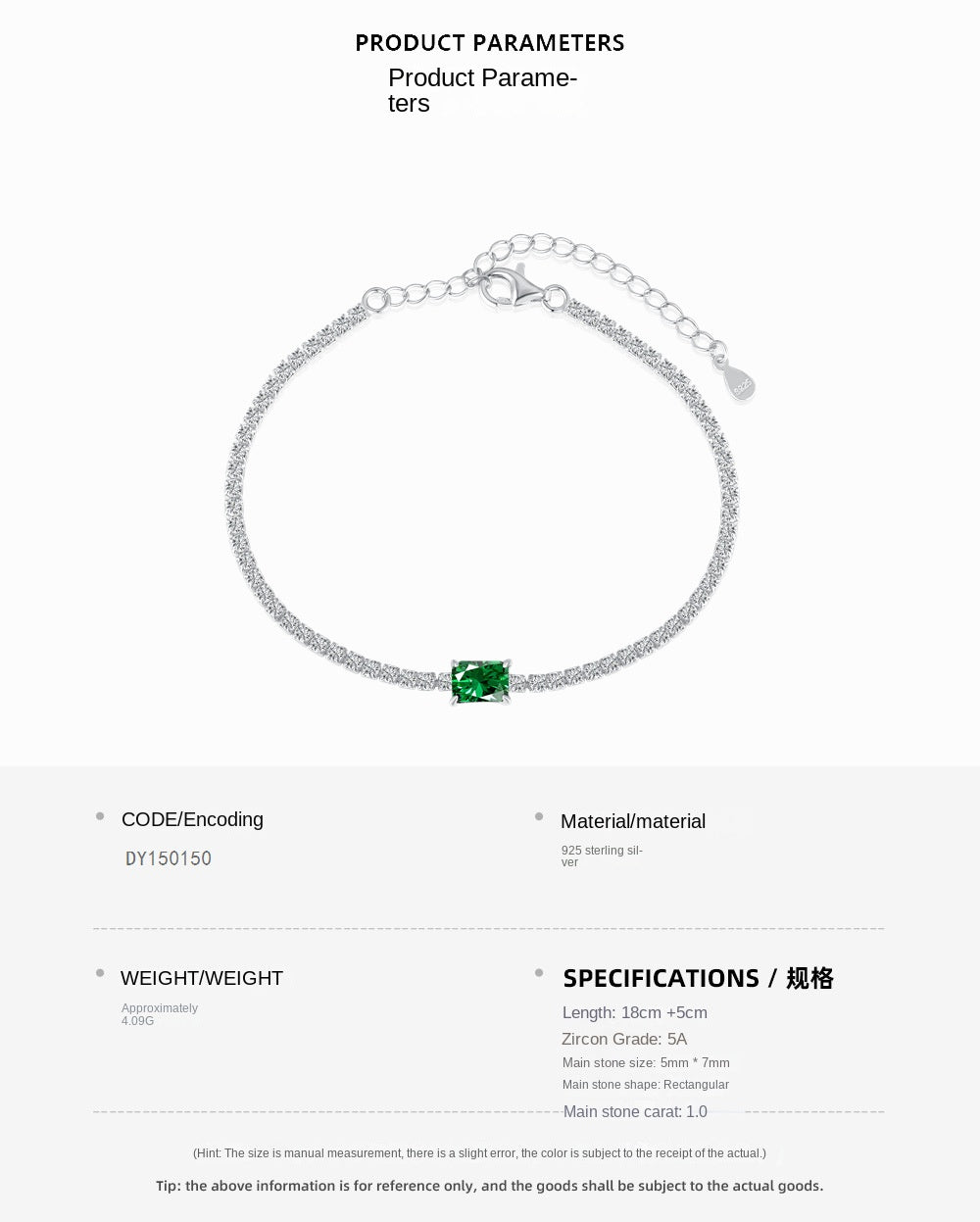 Pulsera de tenis de lujo con circonita esmeralda