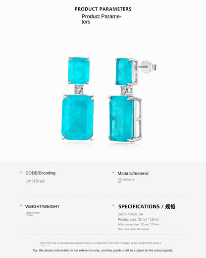 Pendientes azul claro de alta gama