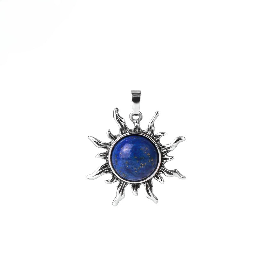 Vintage Amethyst Sunflower Pendant
