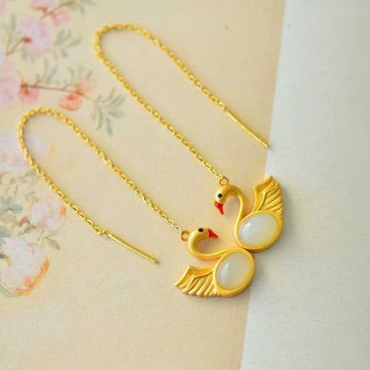 Ancient-Style Silver Swan Three-Piece Set