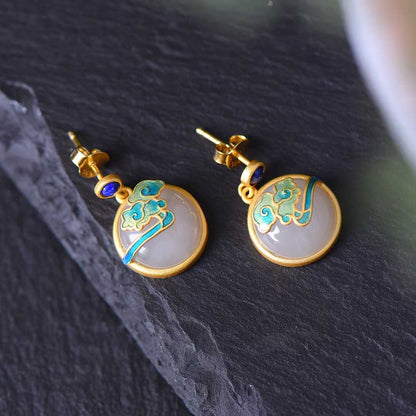 Ancient Craft Silver Hetian Nephrite "Thick Matte Gold" Jewelry Set Series