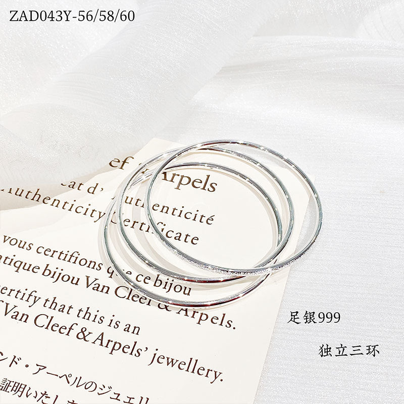 Pulsera de plata de ley sencilla de moda