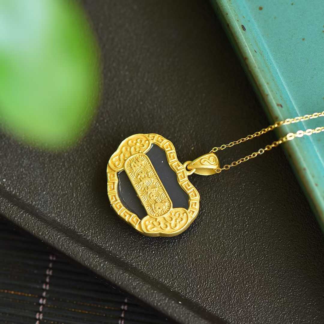 S925 Silver Inlaid Hetian Nephrite "Locket" Pendant