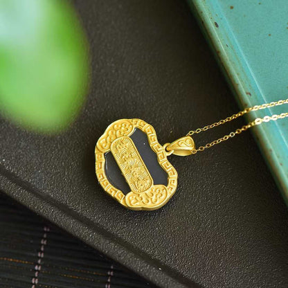 S925 Silver Inlaid Hetian Nephrite "Locket" Pendant