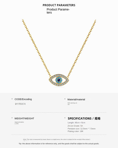 Collar con colgante de ojo de diablo de circón con personalidad de moda