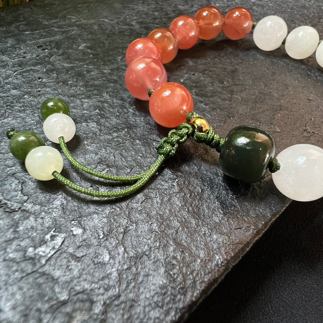 Pulsera de cuerda trenzada Nanhong de jade hetiano